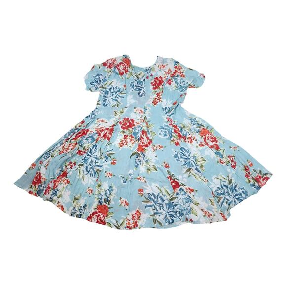 Orientique Australian Dress 1X Sheer Boho Resort Wear Crinkle Hawaiian Floral - Picture 5 of 9